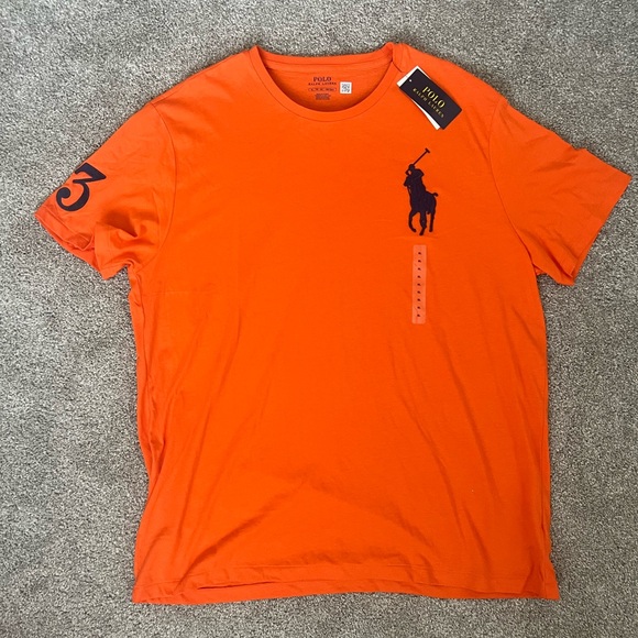 BRAND NEW Polo by Ralph Lauren Men's Xtra Large Bright Orange Tee Shirt - Picture 1 of 6